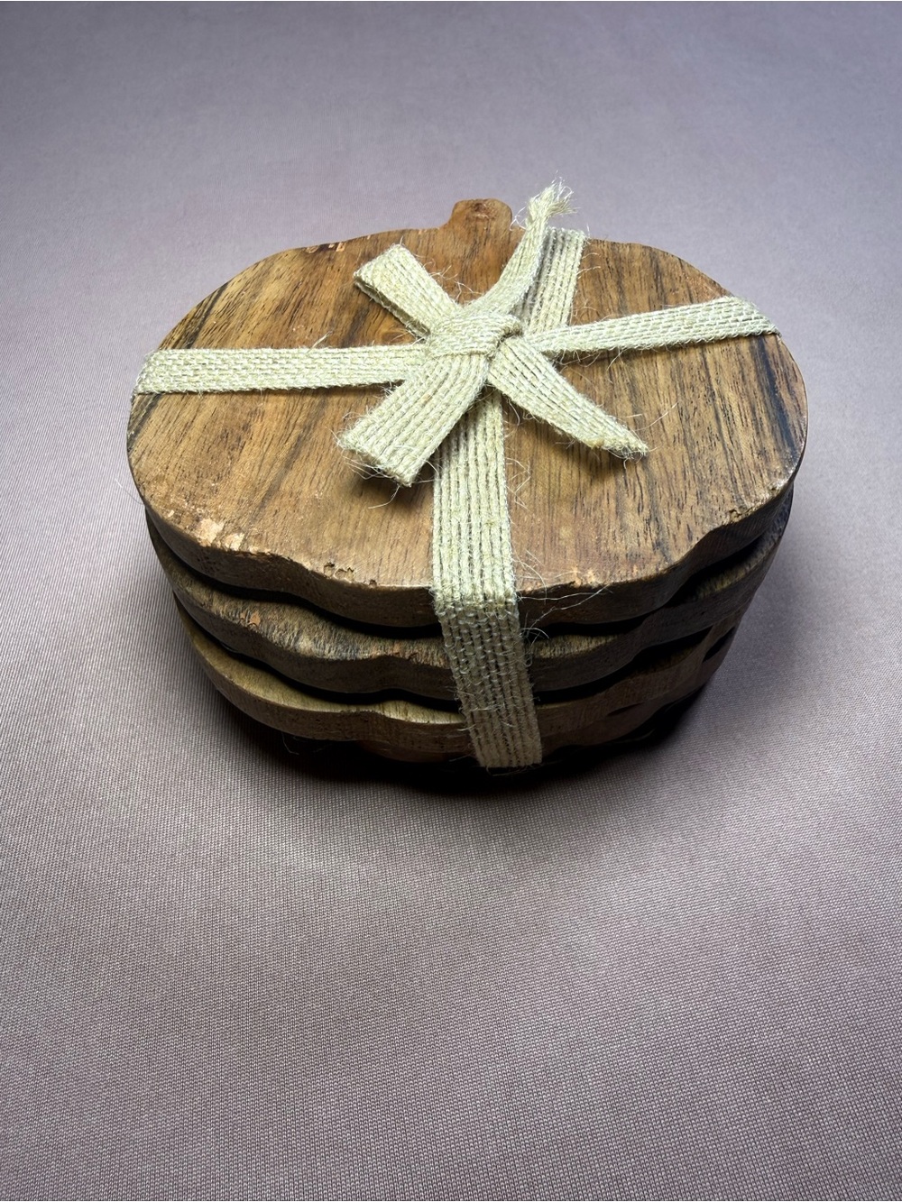 Joyward CVS Fall Halloween Autumn Acacia Wood 4 Count Pumpkin Coasters NWT